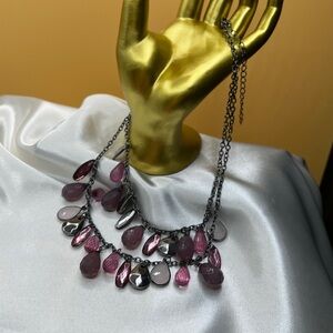 Pink and Silver Beaded Necklace